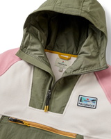 The Passenger Womens Alexander 3.0 Hooded Polartec Fleece Jacket in Dusty Olive & White Sand