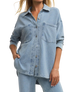 The Z Supply Womens All Day Knit Denim Jacket in Open Air Indigo