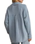 The Z Supply Womens All Day Knit Denim Jacket in Open Air Indigo