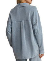 The Z Supply Womens All Day Knit Denim Jacket in Open Air Indigo