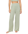 The Z Supply Womens Dawn Smocked Silky Rib Trousers in Aqua Cloud
