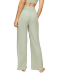 The Z Supply Womens Dawn Smocked Silky Rib Trousers in Aqua Cloud