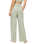 The Z Supply Womens Dawn Smocked Silky Rib Trousers in Aqua Cloud