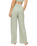 The Z Supply Womens Dawn Smocked Silky Rib Trousers in Aqua Cloud