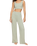 The Z Supply Womens Dawn Smocked Silky Rib Trousers in Aqua Cloud