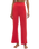 Dawn Smocked Silky Rib Trousers in Crimson Crush