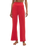 Dawn Smocked Silky Rib Trousers in Crimson Crush