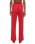 Dawn Smocked Silky Rib Trousers in Crimson Crush