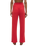 Dawn Smocked Silky Rib Trousers in Crimson Crush