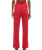 Dawn Smocked Silky Rib Trousers in Crimson Crush