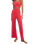 Dawn Smocked Silky Rib Trousers in Crimson Crush