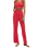Dawn Smocked Silky Rib Trousers in Crimson Crush