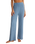 Dawn Smocked Silky Rib Trousers in Oceanic Blue