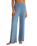 Dawn Smocked Silky Rib Trousers in Oceanic Blue
