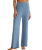Dawn Smocked Silky Rib Trousers in Oceanic Blue