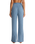Dawn Smocked Silky Rib Trousers in Oceanic Blue