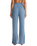 Dawn Smocked Silky Rib Trousers in Oceanic Blue
