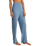 Dawn Smocked Silky Rib Trousers in Oceanic Blue