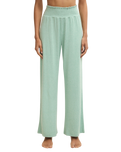 Dawn Smocked Soft Knit Trousers in Crystal Green
