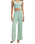 Dawn Smocked Soft Knit Trousers in Crystal Green