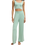 Dawn Smocked Soft Knit Trousers in Crystal Green