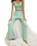 Dawn Smocked Soft Knit Trousers in Crystal Green