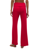 Essential Fold Over Trousers in Kiss Me Red