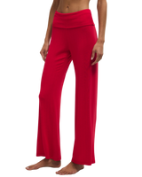 Essential Fold Over Trousers in Kiss Me Red
