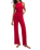 Essential Fold Over Trousers in Kiss Me Red