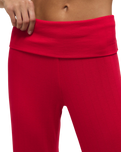 Essential Fold Over Trousers in Kiss Me Red