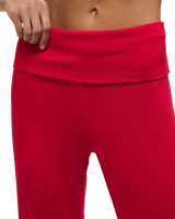 Essential Fold Over Trousers in Kiss Me Red