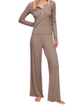 The Z Supply Womens Just Right Rib Trousers in Heather Ash