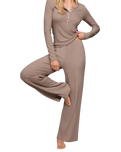The Z Supply Womens Just Right Rib Trousers in Heather Ash