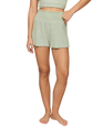 The Z Supply Womens Dawn Smocked Silky Rib Shorts in Aqua Cloud
