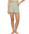 The Z Supply Womens Dawn Smocked Silky Rib Shorts in Aqua Cloud