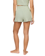 The Z Supply Womens Dawn Smocked Silky Rib Shorts in Aqua Cloud