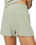 The Z Supply Womens Dawn Smocked Silky Rib Shorts in Aqua Cloud