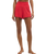 Dawn Smocked Silky Rib Shorts in Crimson Crush