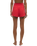 Dawn Smocked Silky Rib Shorts in Crimson Crush