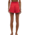 Dawn Smocked Silky Rib Shorts in Crimson Crush