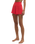 Dawn Smocked Silky Rib Shorts in Crimson Crush