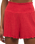 Dawn Smocked Silky Rib Shorts in Crimson Crush