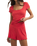 Dawn Smocked Silky Rib Shorts in Crimson Crush