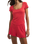 Dawn Smocked Silky Rib Shorts in Crimson Crush