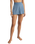 Dawn Smocked Silky Rib Shorts in Oceanic Blue