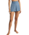 Dawn Smocked Silky Rib Shorts in Oceanic Blue