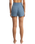 Dawn Smocked Silky Rib Shorts in Oceanic Blue