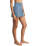 Dawn Smocked Silky Rib Shorts in Oceanic Blue
