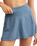 Dawn Smocked Silky Rib Shorts in Oceanic Blue