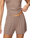 The Z Supply Womens Just Right Rib Shorts in Heather Ash